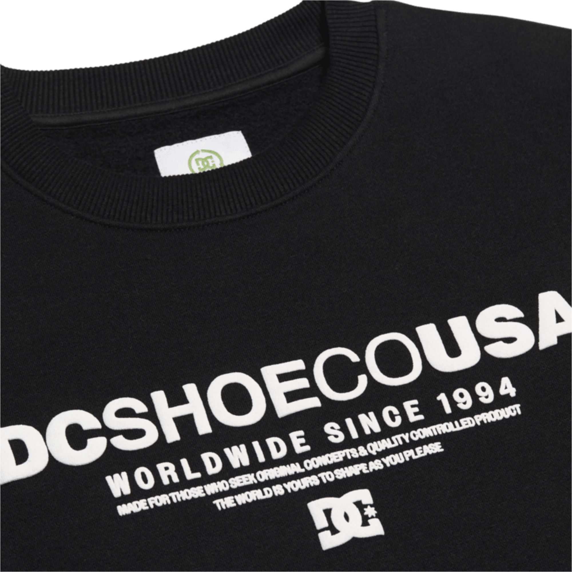 2026 DC Shoes Mens DC Heritage Font Sweatshirt EDYSF03288-KVJ0 - Black